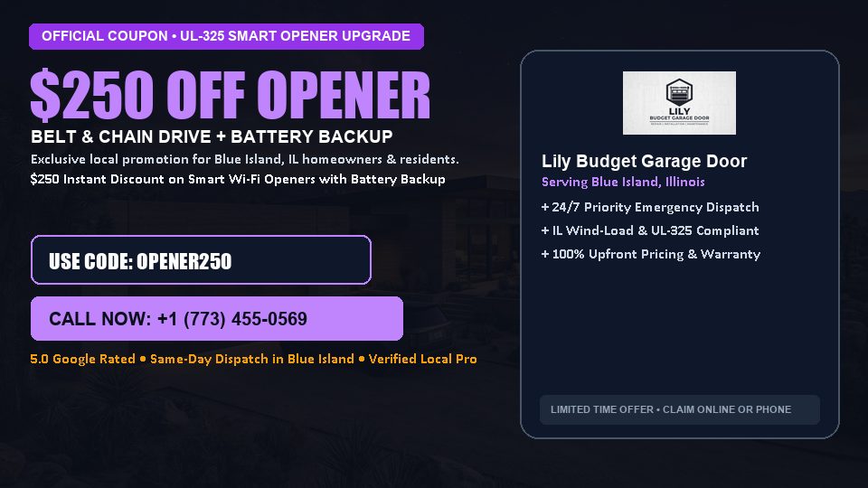 Lily Budget Garage Door $250 OFF Premium LiftMaster Opener Installation